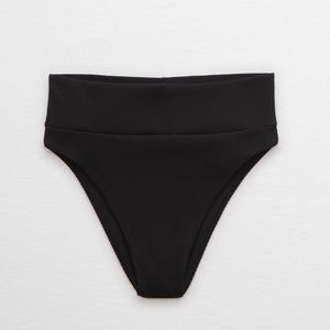 Aerie High Cut Cheeky Black Bikini Bottoms